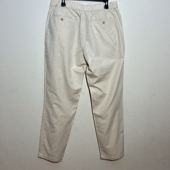 UNIQLO Womens Cotton Linen Blend Crème High Rise Pants Size Large - Picture 5 of 11